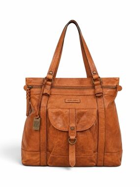 Frye Josie Convertable Backpack Tote in Cognac Leather
